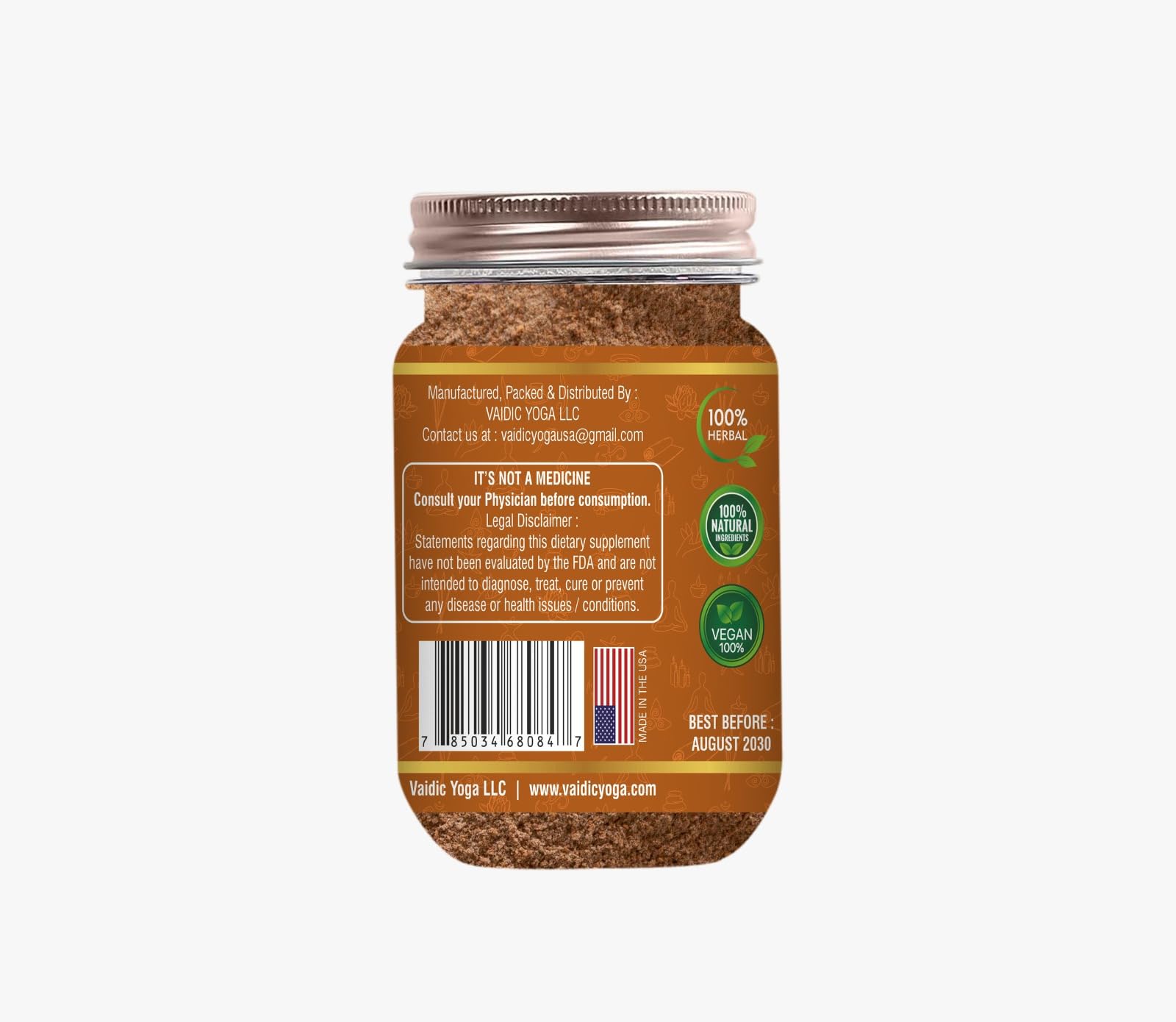 Pouring Vaidic Yoga Sugar Nashak powder for quick daily use.