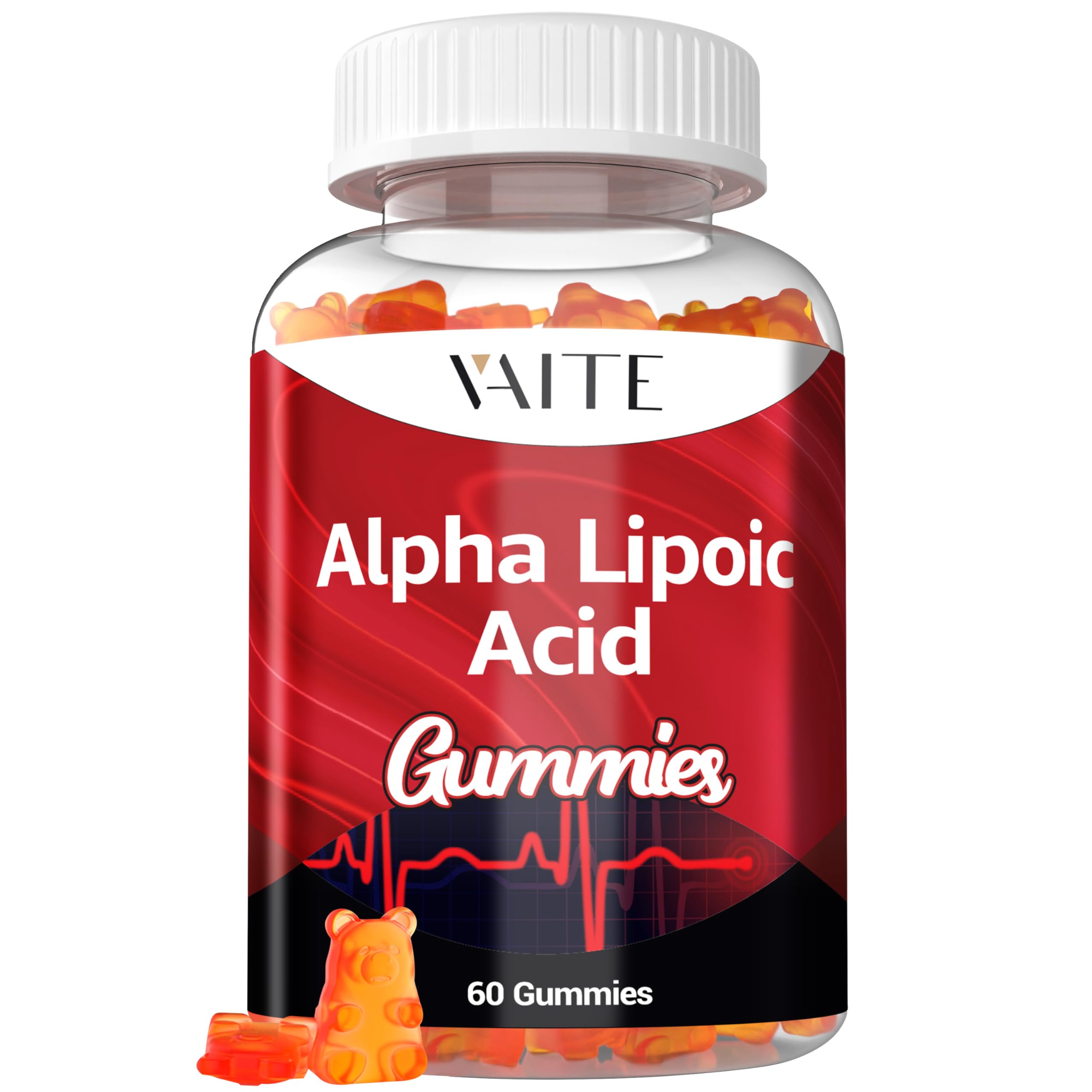 VAITE Alpha Lipoic Acid Gummies packaging highlights daily vitality and vegan benefits