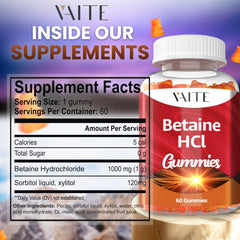 Front packaging of VAITE gummies shows vegan, non-GMO digestion support.