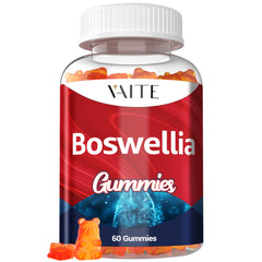 VAITE Boswellia Serrata Gummies bottle shows 1200mg per serving for daily plant-based support.