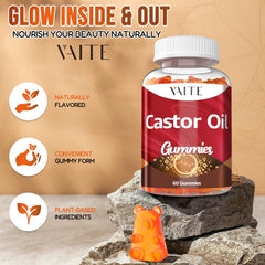VAITE Castor Oil Gummies supporting skin, nails, and hair health