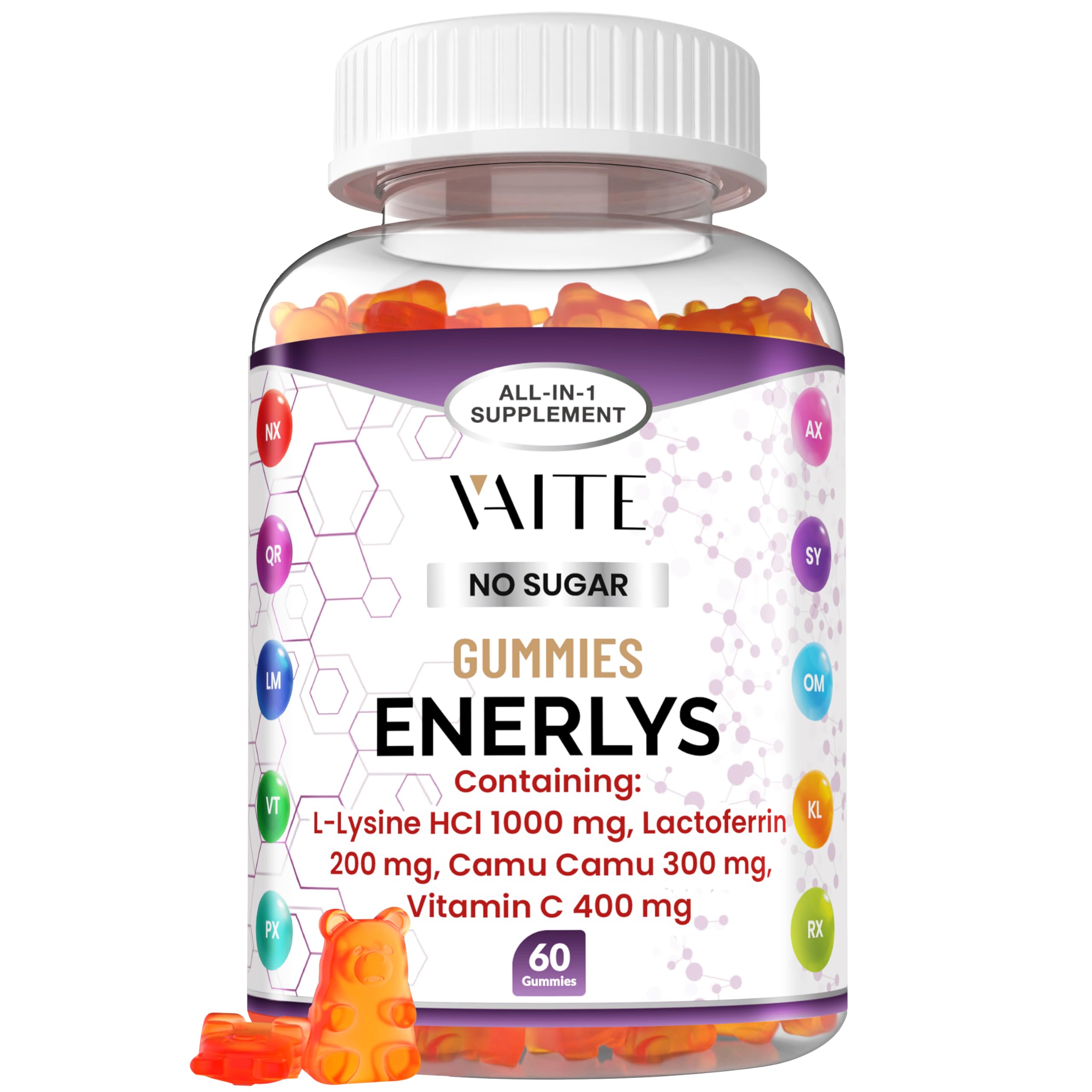VAITE Enerlys Gummies for daily immune support; a convenient chew.