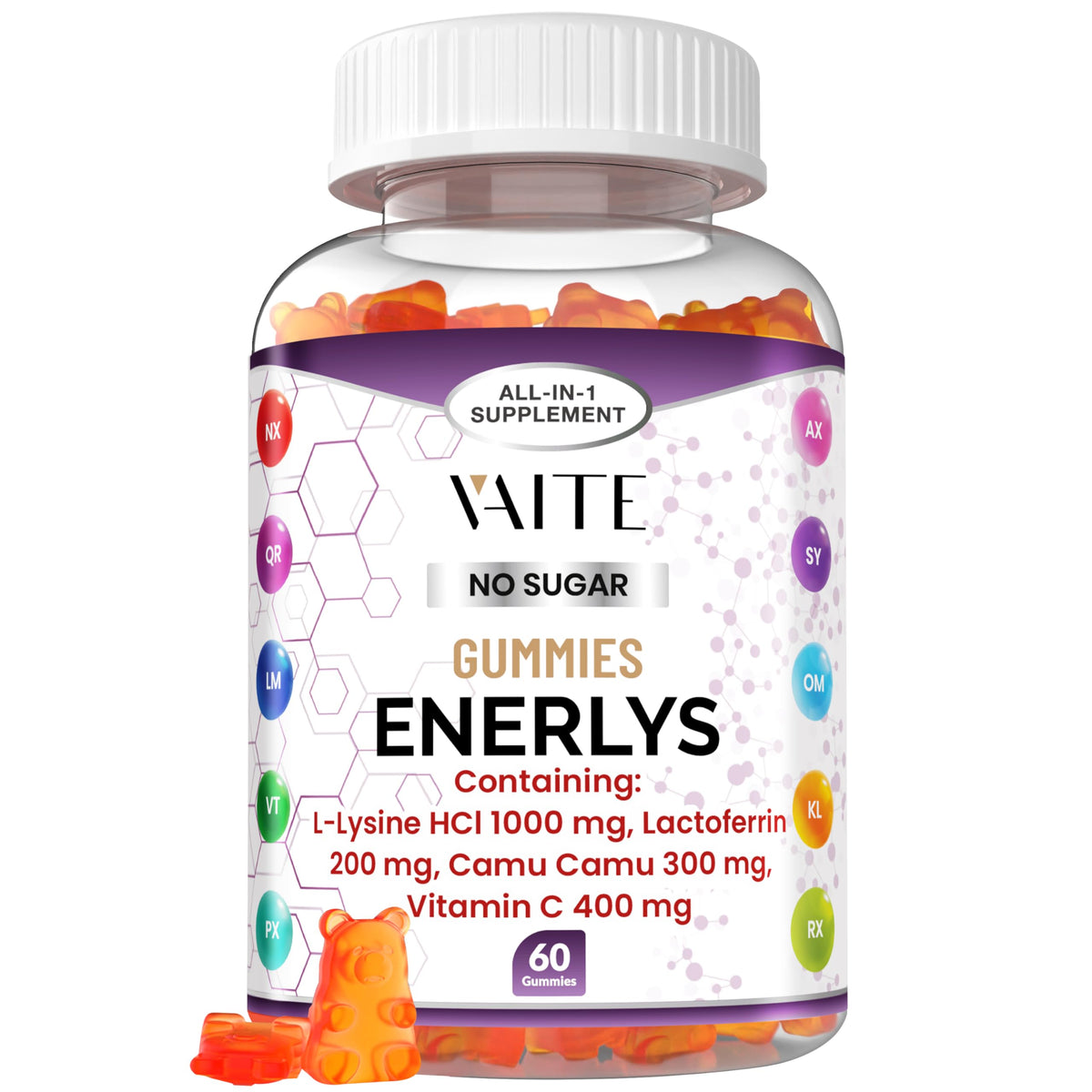 VAITE Enerlys Gummies for daily immune support; a convenient chew.
