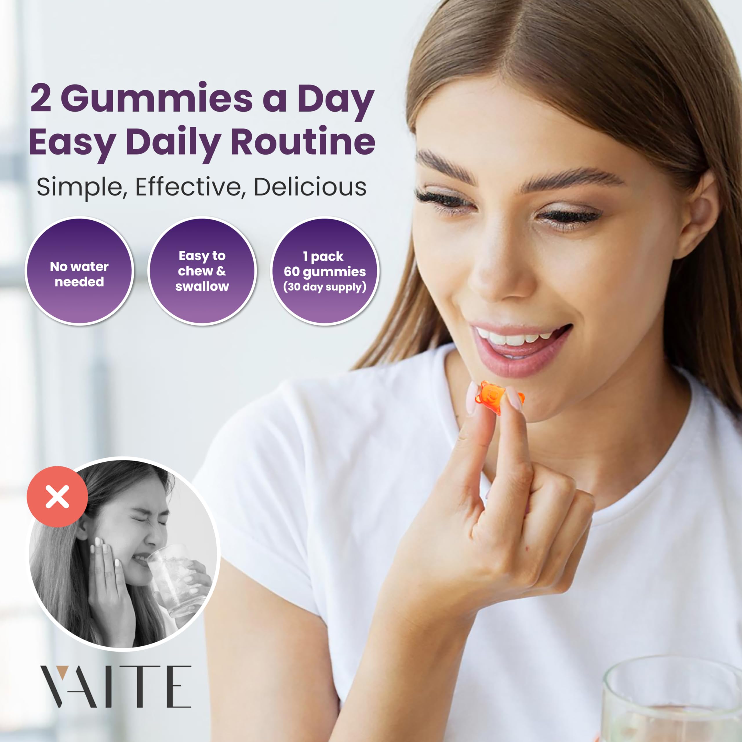 VAITE Enerlys Gummies with L-Lysine and Lactoferrin support immune balance.