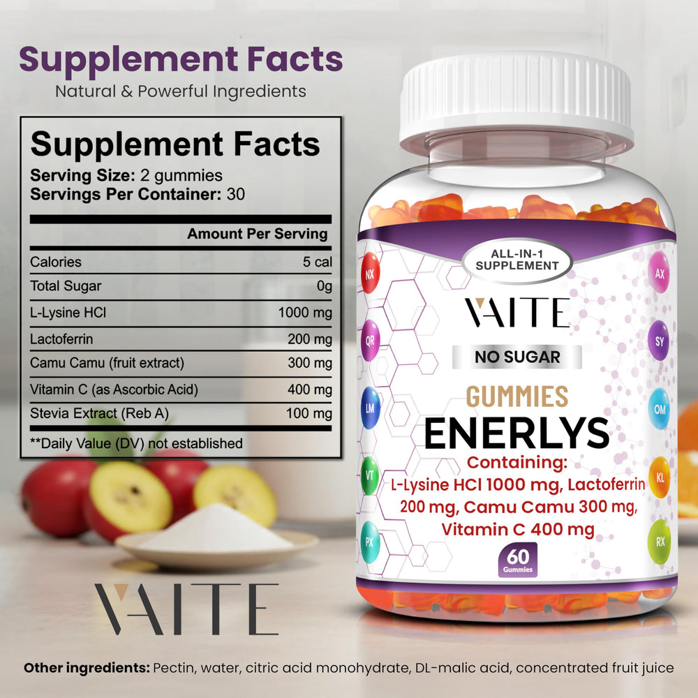 VAITE Enerlys Gummies with Vitamin C for antioxidant support.