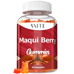 VAITE Maqui Berry Gummies bottle on display, suggesting daily balance.