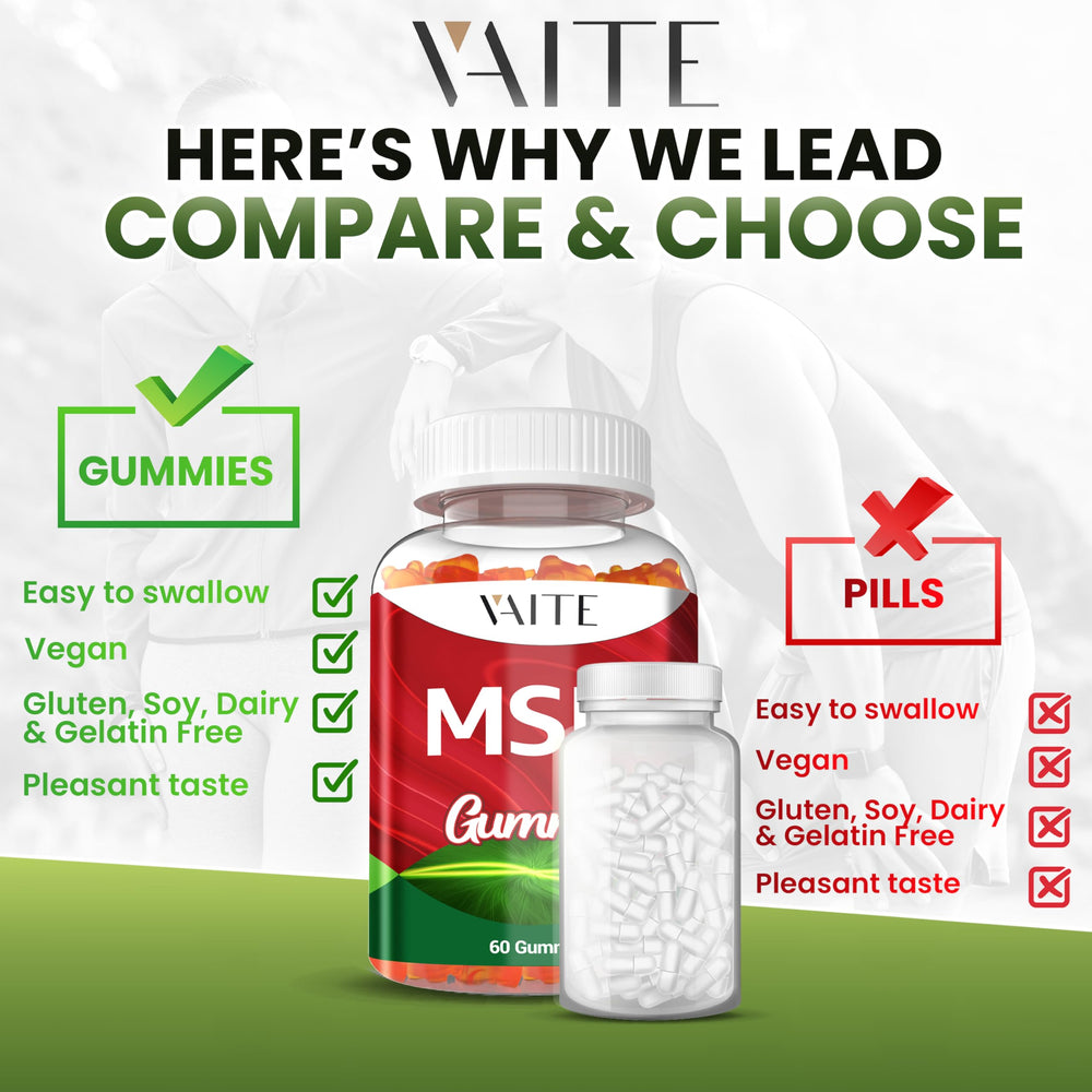 VAITE MSM gummies in a morning routine scene for convenient daily wellness