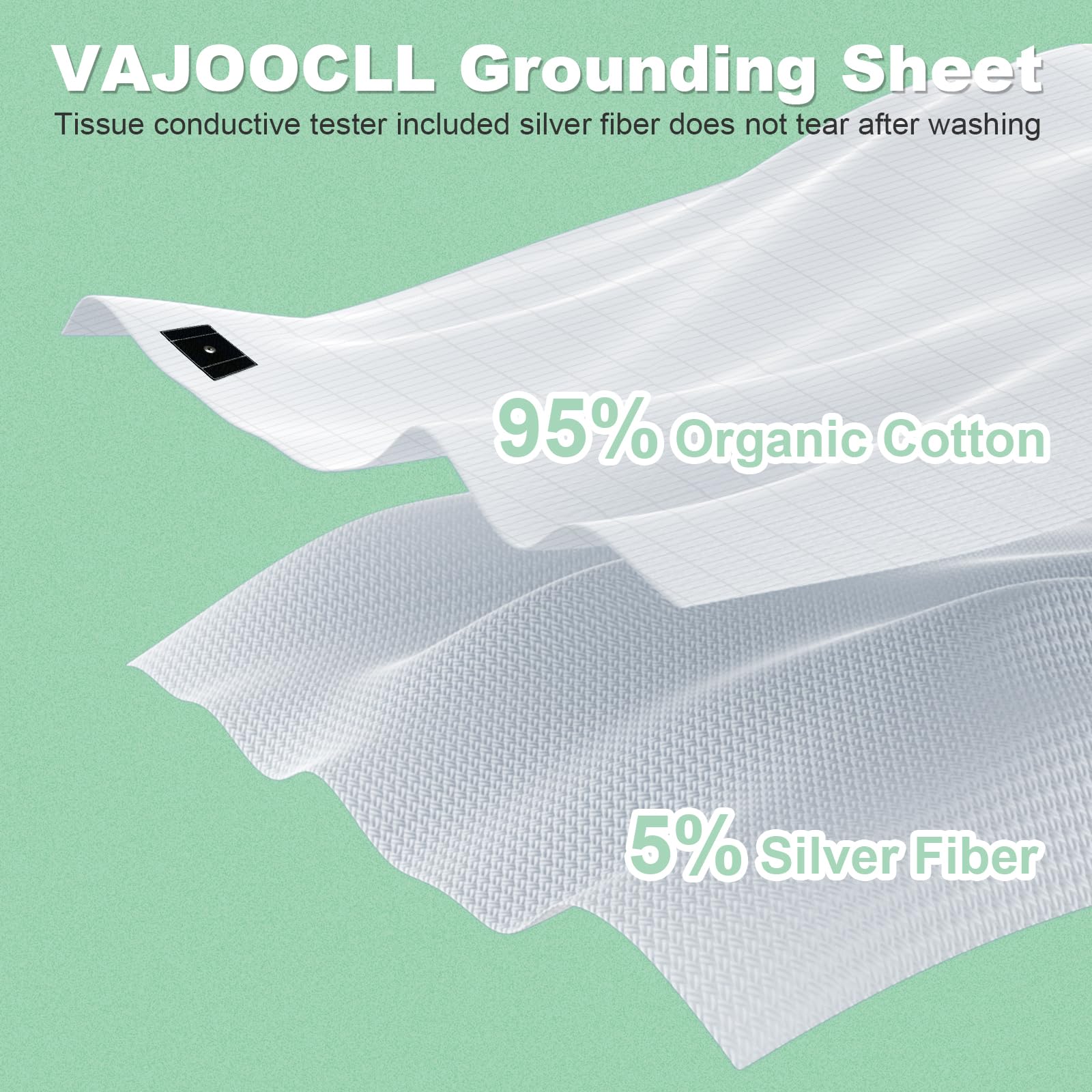 VAJOOCLL bed setup with grounding sheet on a twin bed