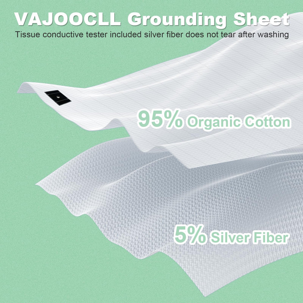 VAJOOCLL bed setup with grounding sheet on a twin bed