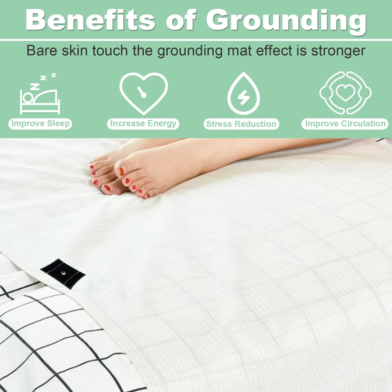 VAJOOCLL grounding cord plugged into outlet illustrating easy grounding setup
