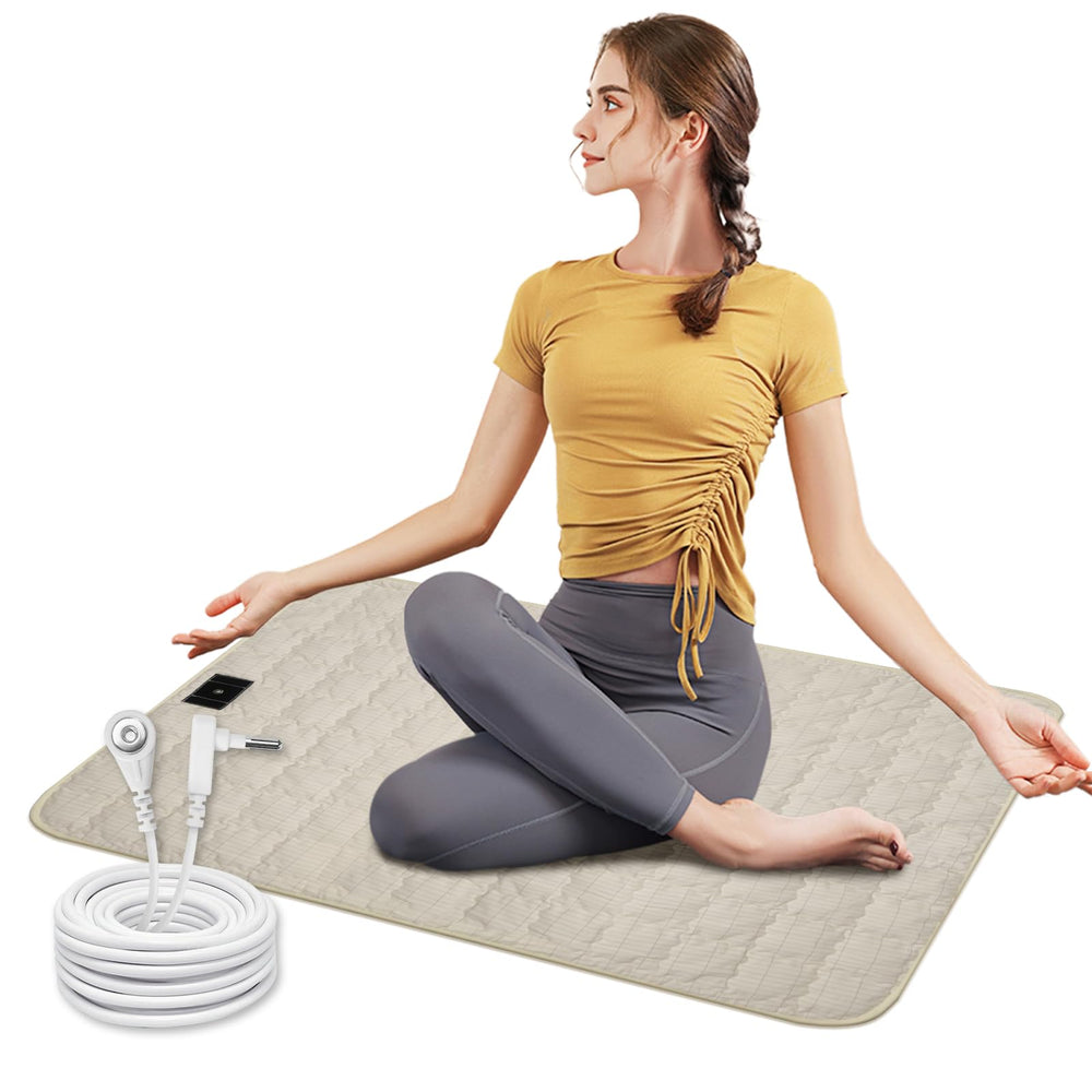 VAJOOCLL grounding mat 24x35 cream for restful sleep and relaxation.