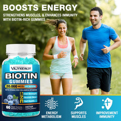 VAJYKEWJY Biotin Gummies front label highlighting vegan ingredients