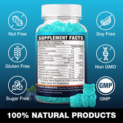 VAJYKEWJY Biotin Gummies texture close-up with natural blueberry flavor