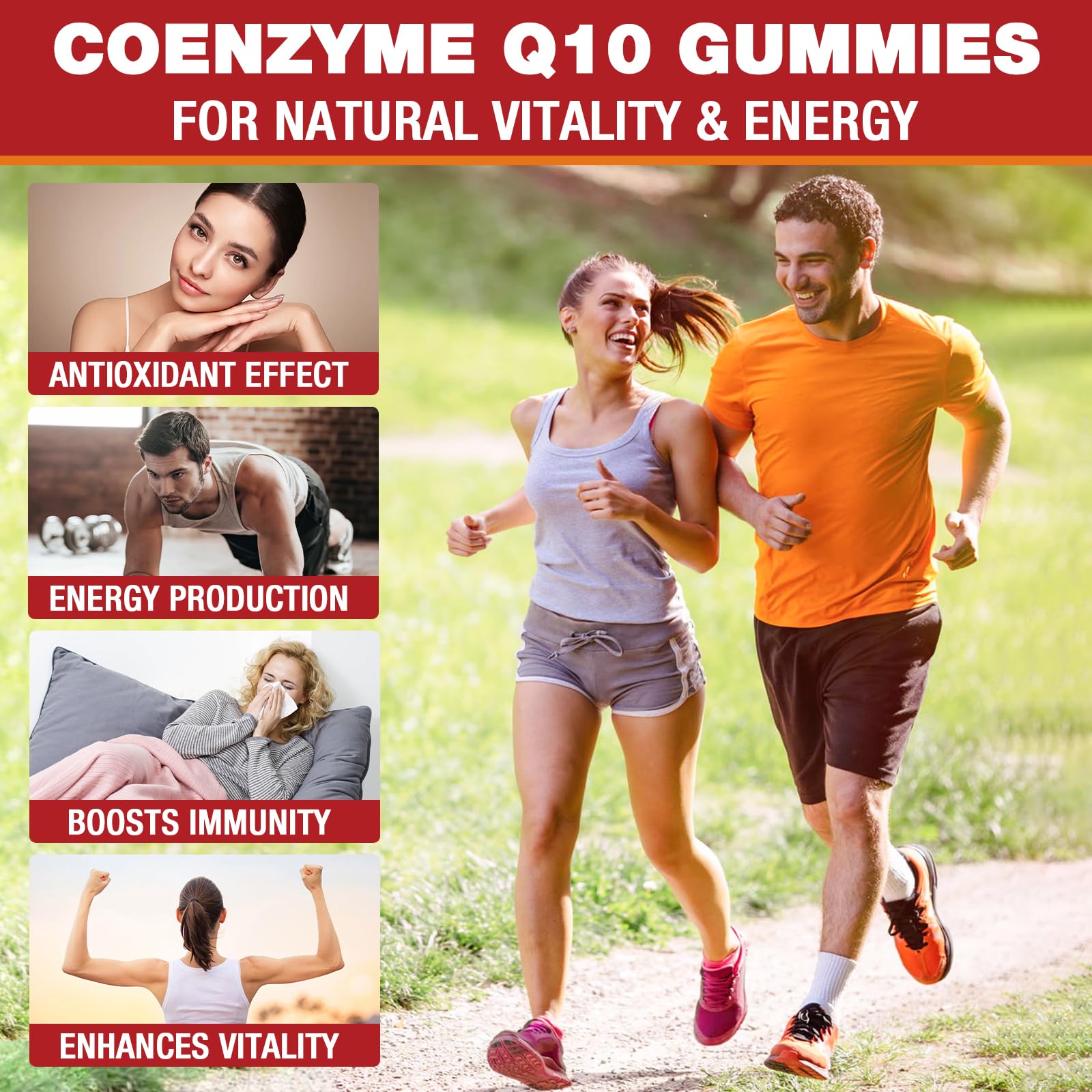 VAJYKEWJY CoQ10 bottle label shows 300 mg per serving detail.