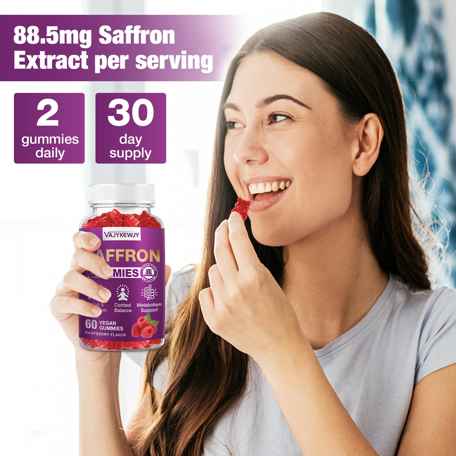 Gummies with B6, B12, D3 and herbs for nervous system support.
