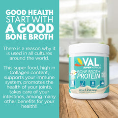VAL Bone Broth Protein Powder vanilla swirl in smoothie