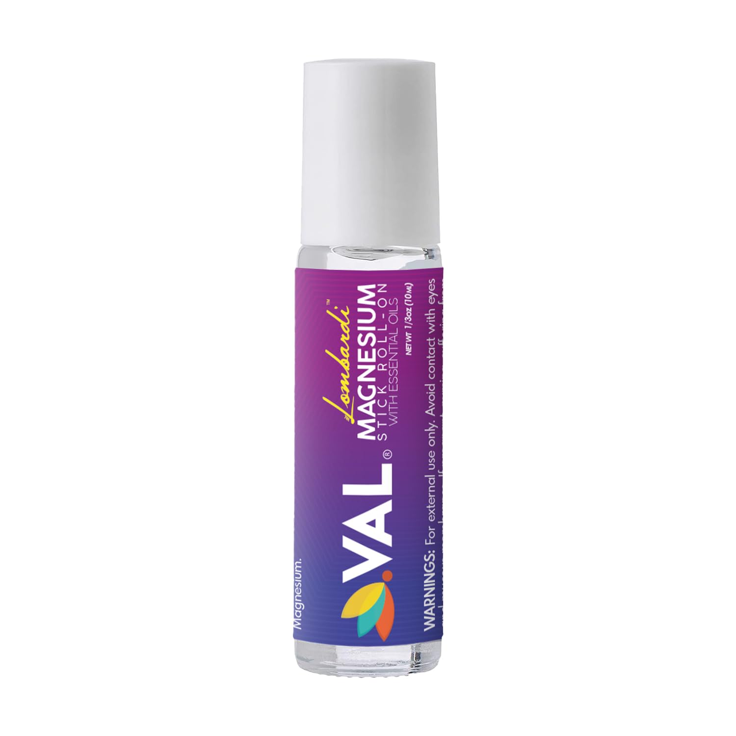 VAL Lombardi magnesium stick roll-on front view for quick head relief on the go