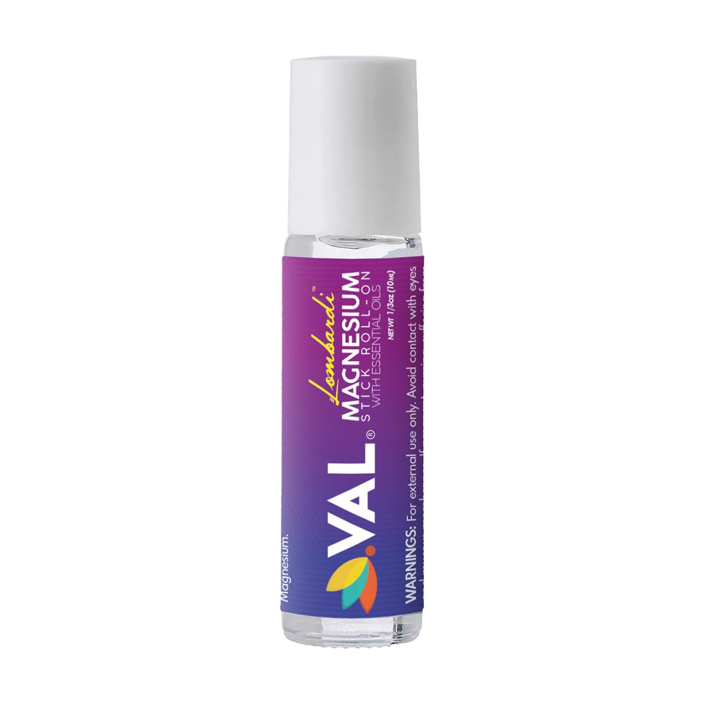 VAL Lombardi magnesium stick roll-on front view for quick head relief on the go