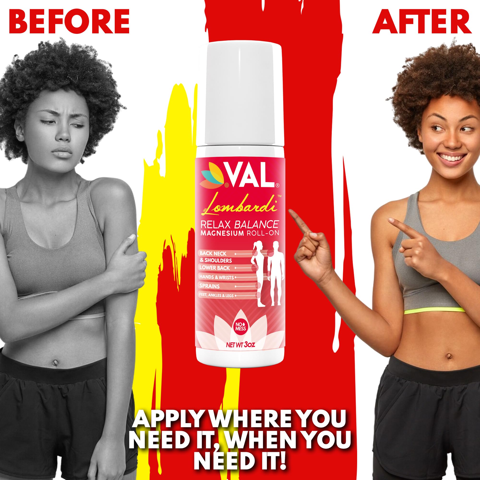 VAL Lombardi roll-on texture appears non-greasy with quick scent dissipation