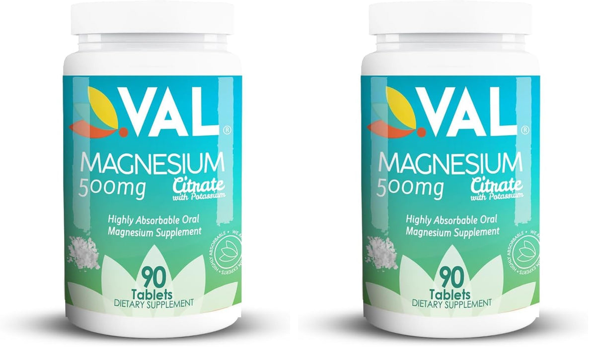 VAL Magnesium Citrate bottle front showing daily relaxation potential