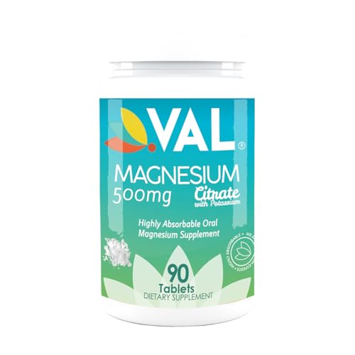 VAL Magnesium Citrate bottle side highlighting support for heart and energy