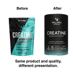 Valara creatine being stirred into water for smooth dissolution.