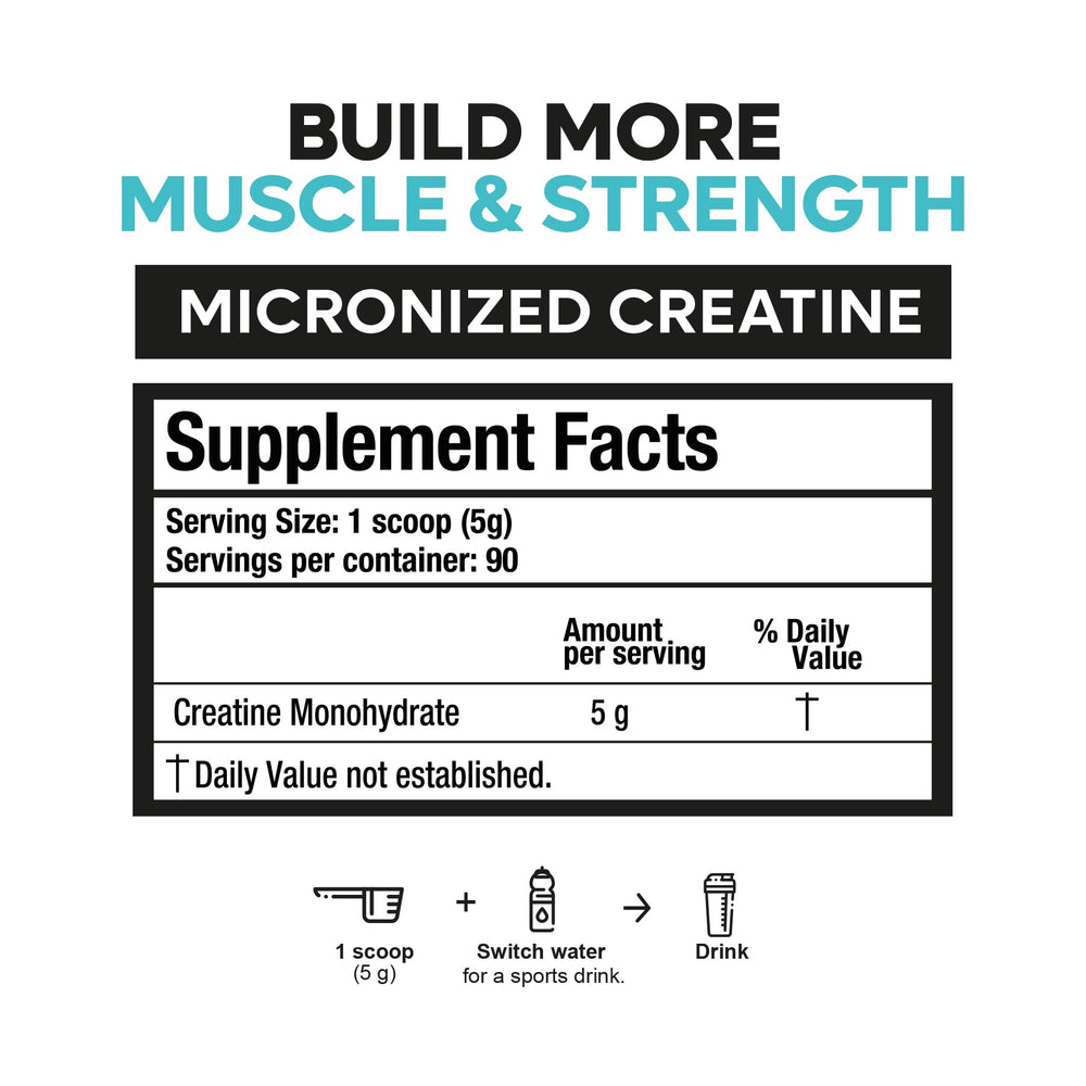 Valara creatine nutrition label close-up showing dose information.