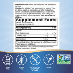 Valerian root capsules close-up highlighting convenient nightly use.