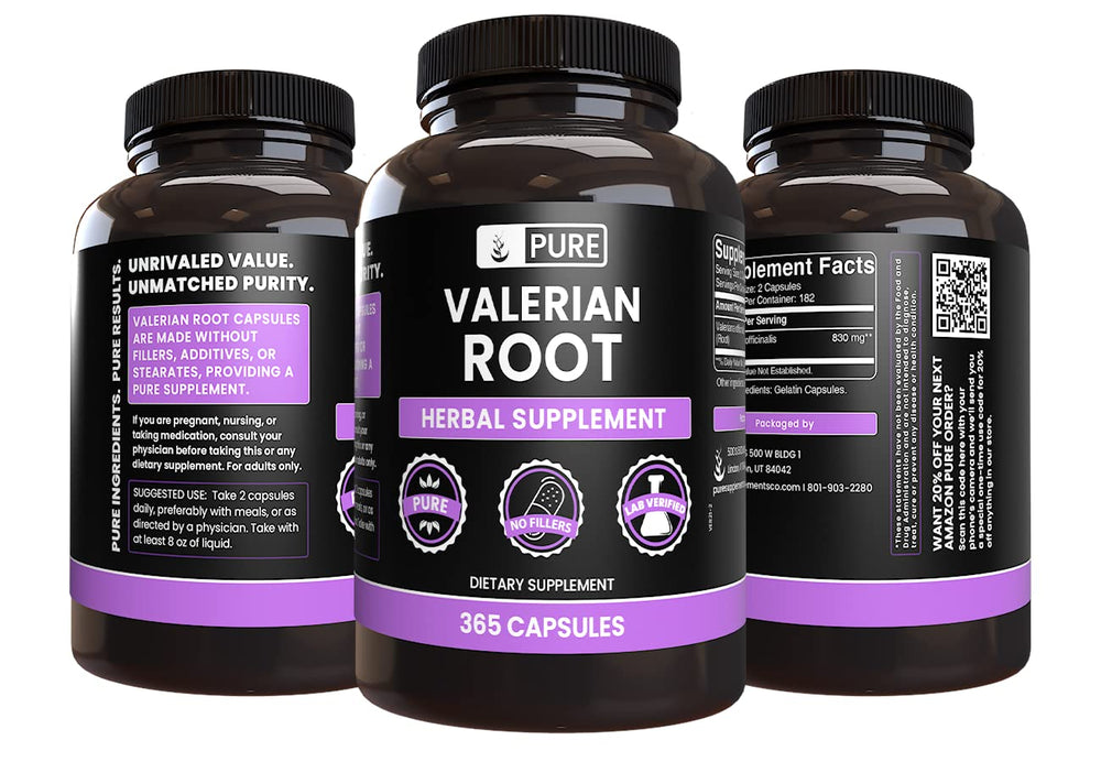 Pure Original Ingredients Valerian Root Capsules pour to demonstrate easy nightly use