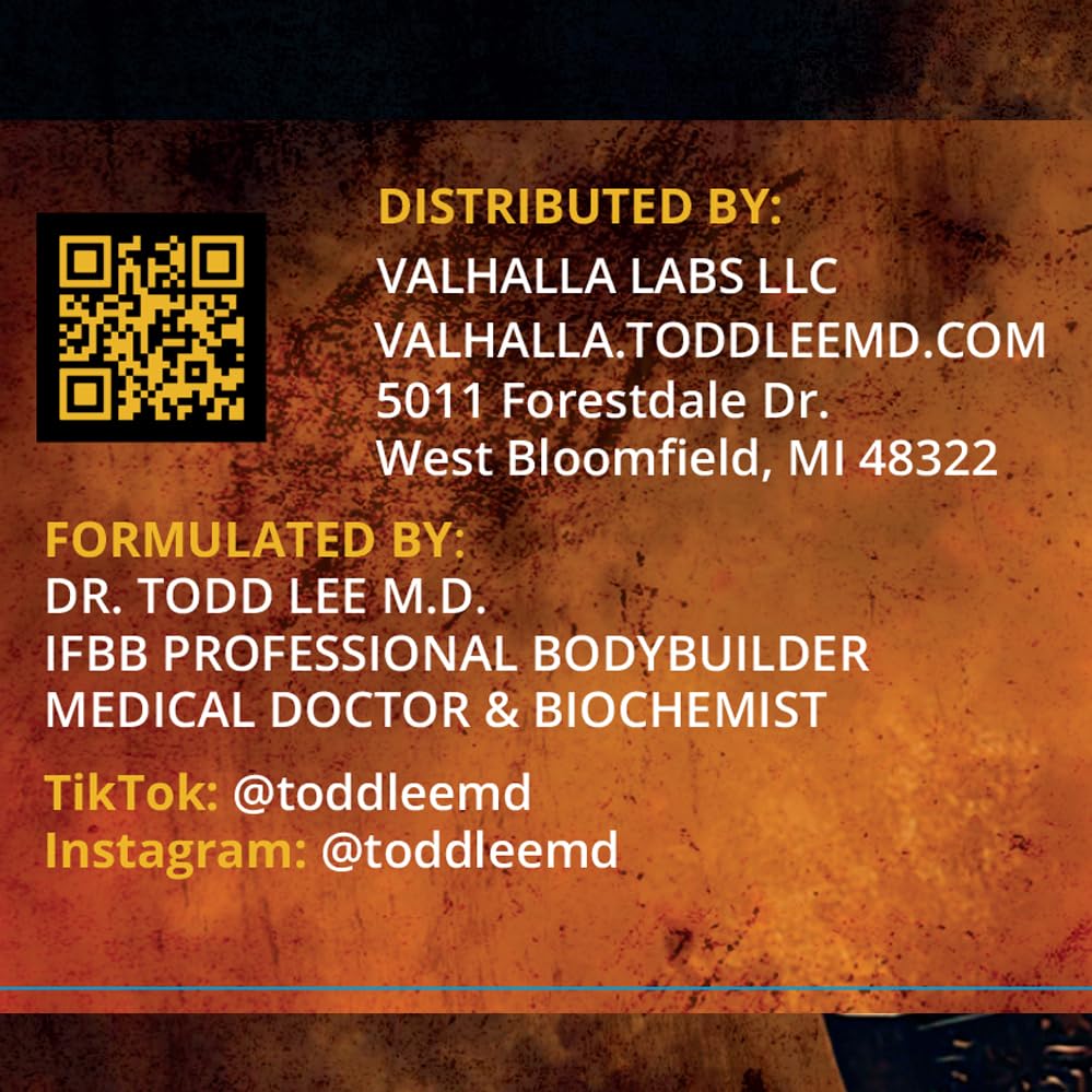 Valhalla Labs Battle Mead nutrition panel emphasizes EAAs and zero sugar.