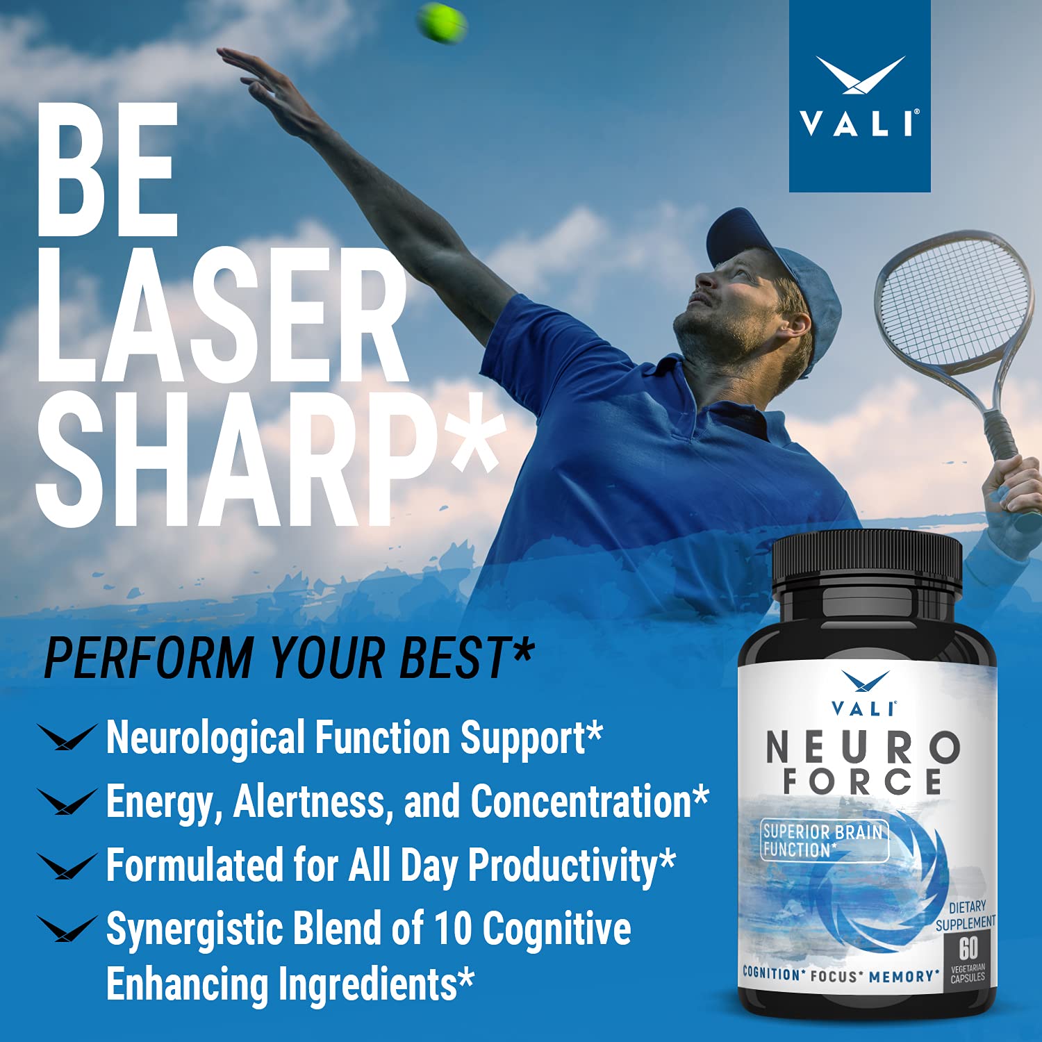 VALI Neuro Force on a desk, aiding focused work.