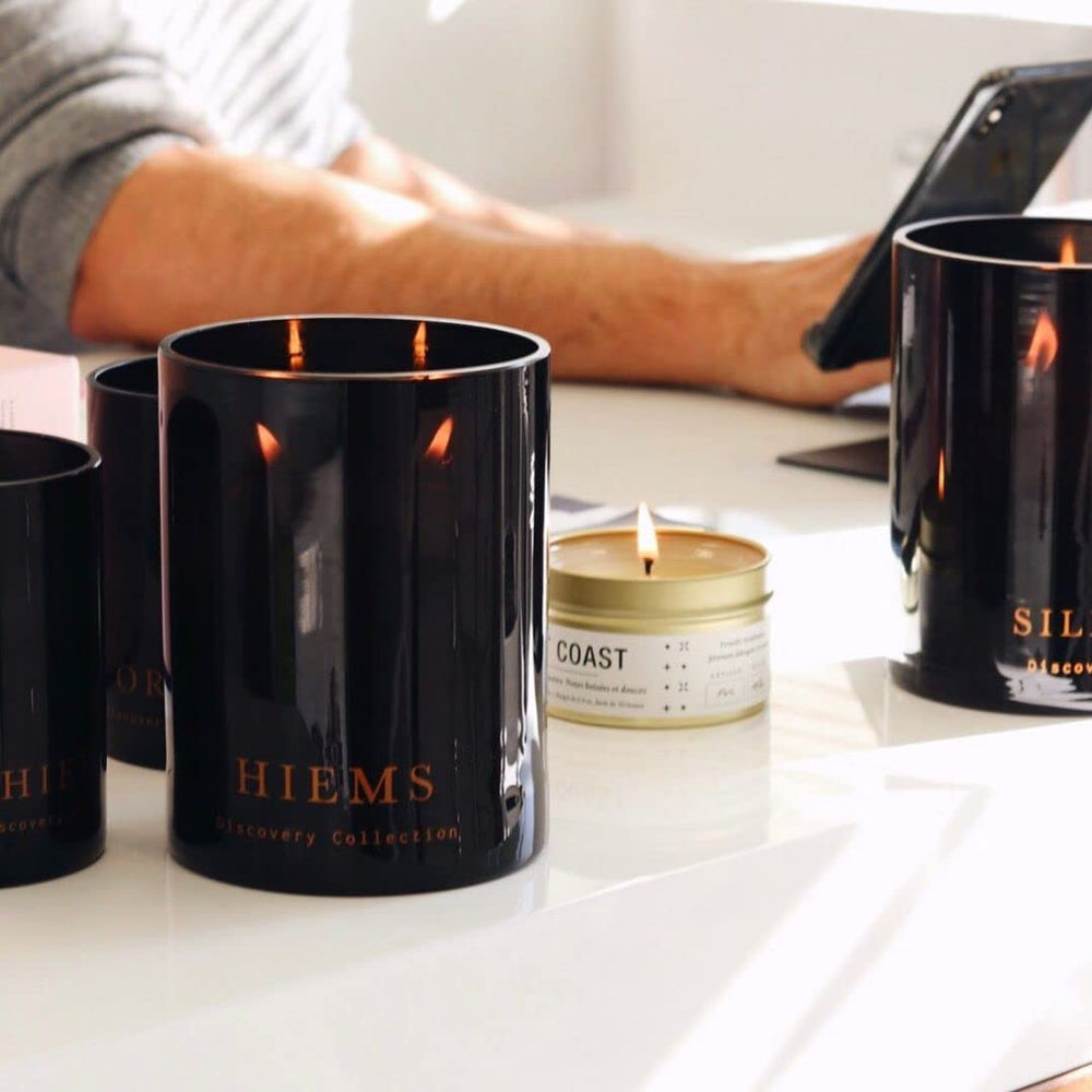 Vancouver Candle Co. Hiems Discovery packaging highlights artisanal Canadian craftsmanship.