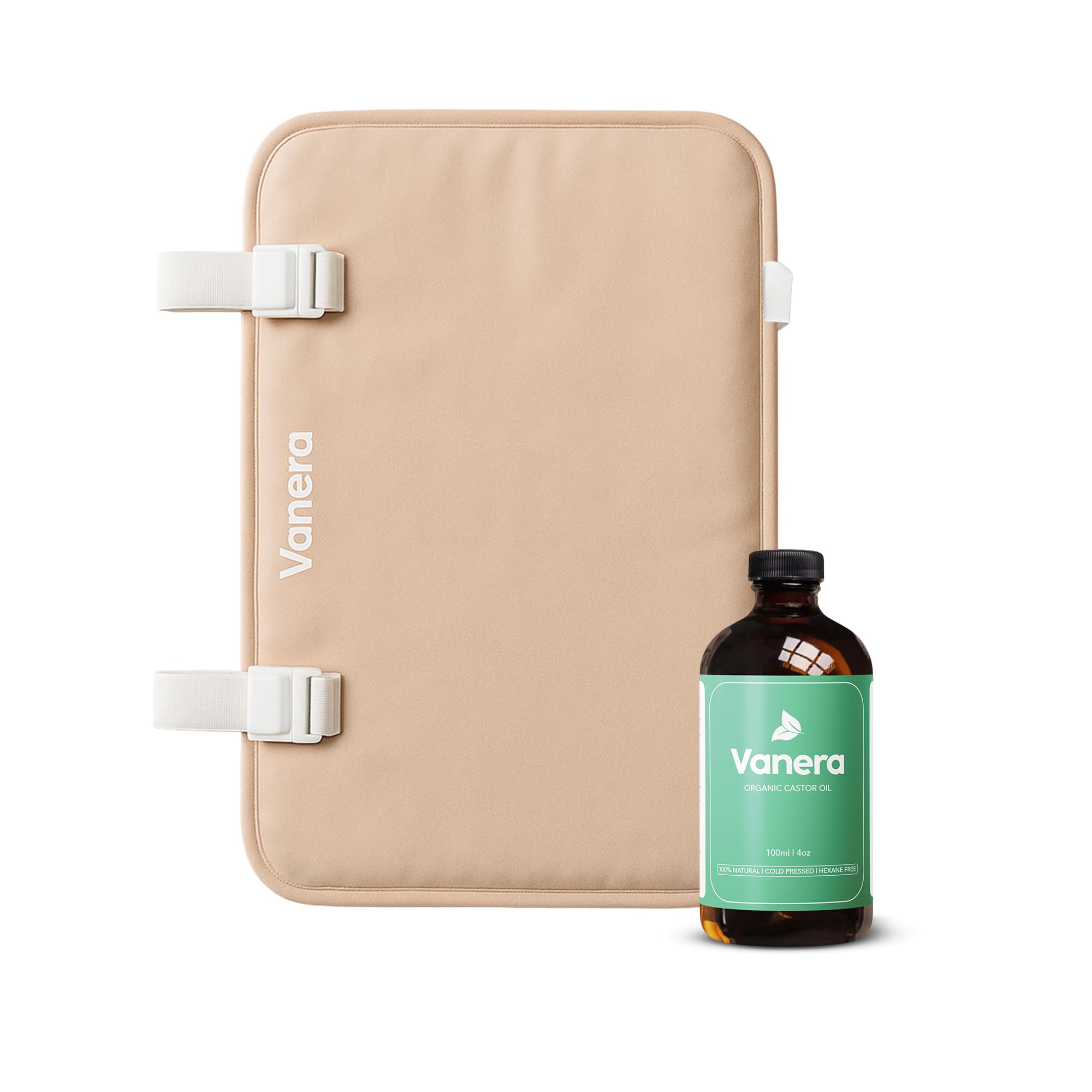 Vanera castor oil pack wrap back coverage for targeted soothing support during rest