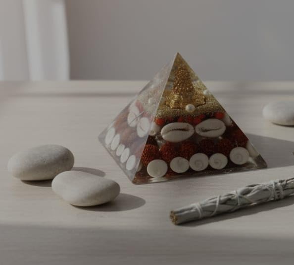 Vastu Handicrafts Laxmi Yantra Pyramid close-up highlighting craftsmanship and meditation potential