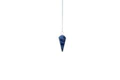 Vastu Handicrafts sodalite pendulum close-up highlights deep blue stone for dowsing use