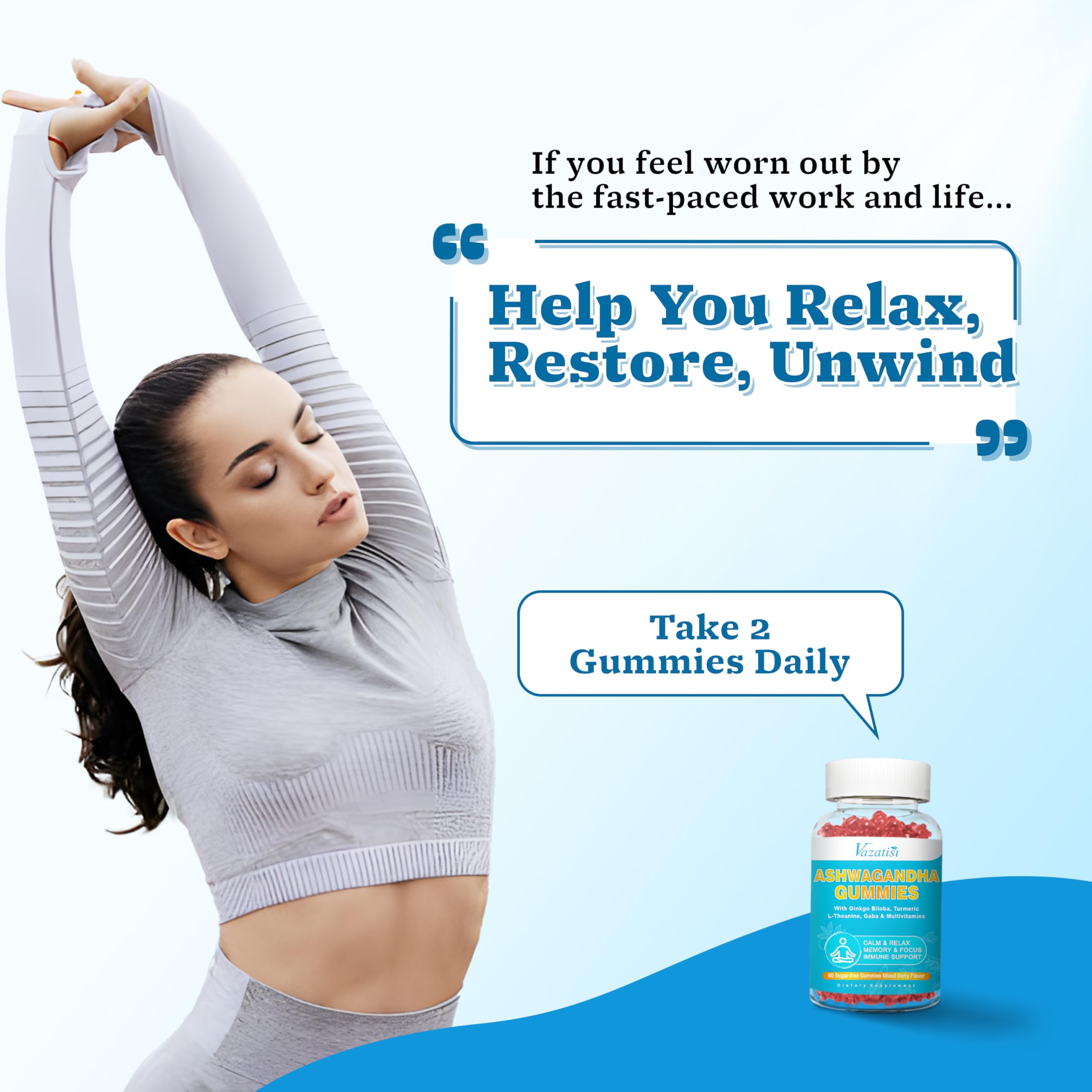 Kids-friendly Vazatisi gummies packaging signals safe, chewable daily use for the family.