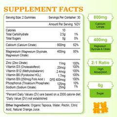 Vazatisi calcium magnesium zinc gummies orange flavor close-up; tasty chew