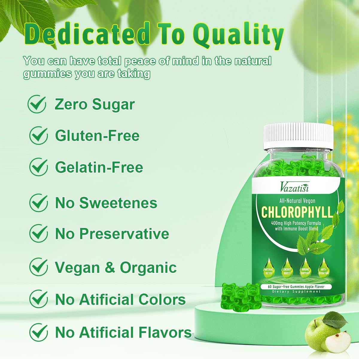 Vazatisi Chlorophyll Gummies daily usage for routine wellness
