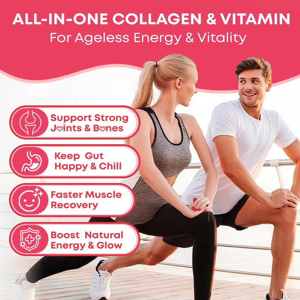 Vazatisi bottle label showing multi-collagen types I–X and biotin.