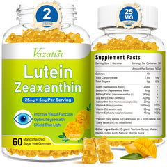 Vazatisi Eye Vitamins bottle showing lutein and zeaxanthin for daily eye support.