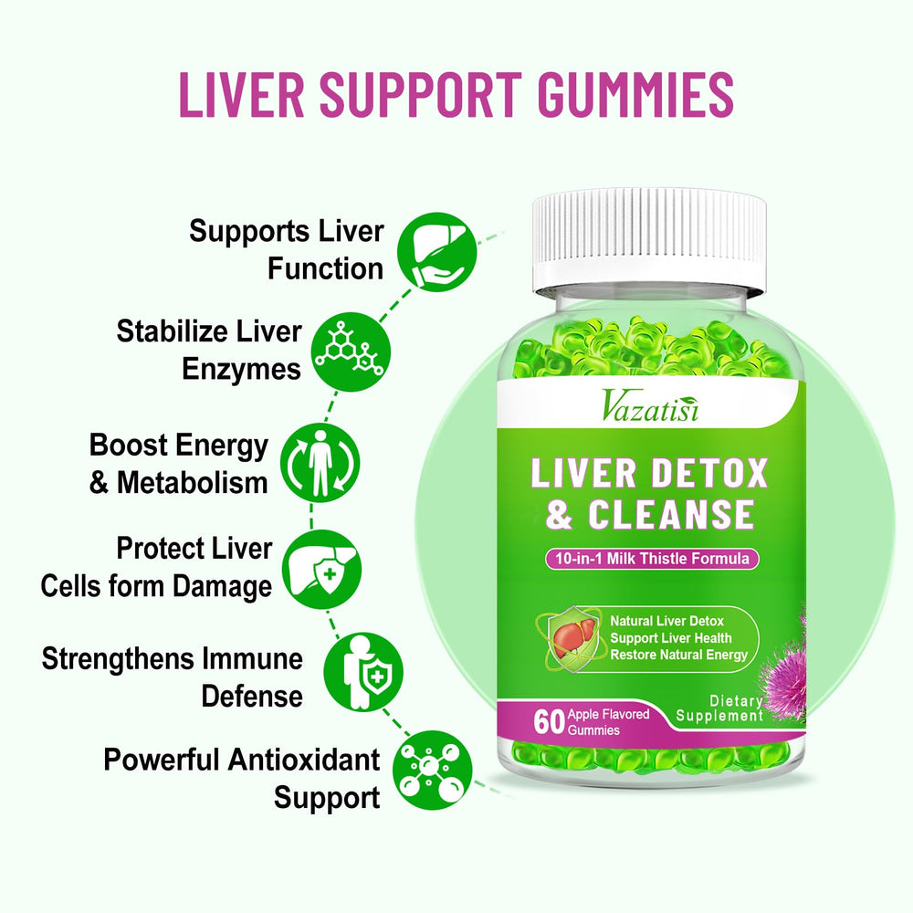 Vazatisi Milk Thistle Gummies apple flavor close up