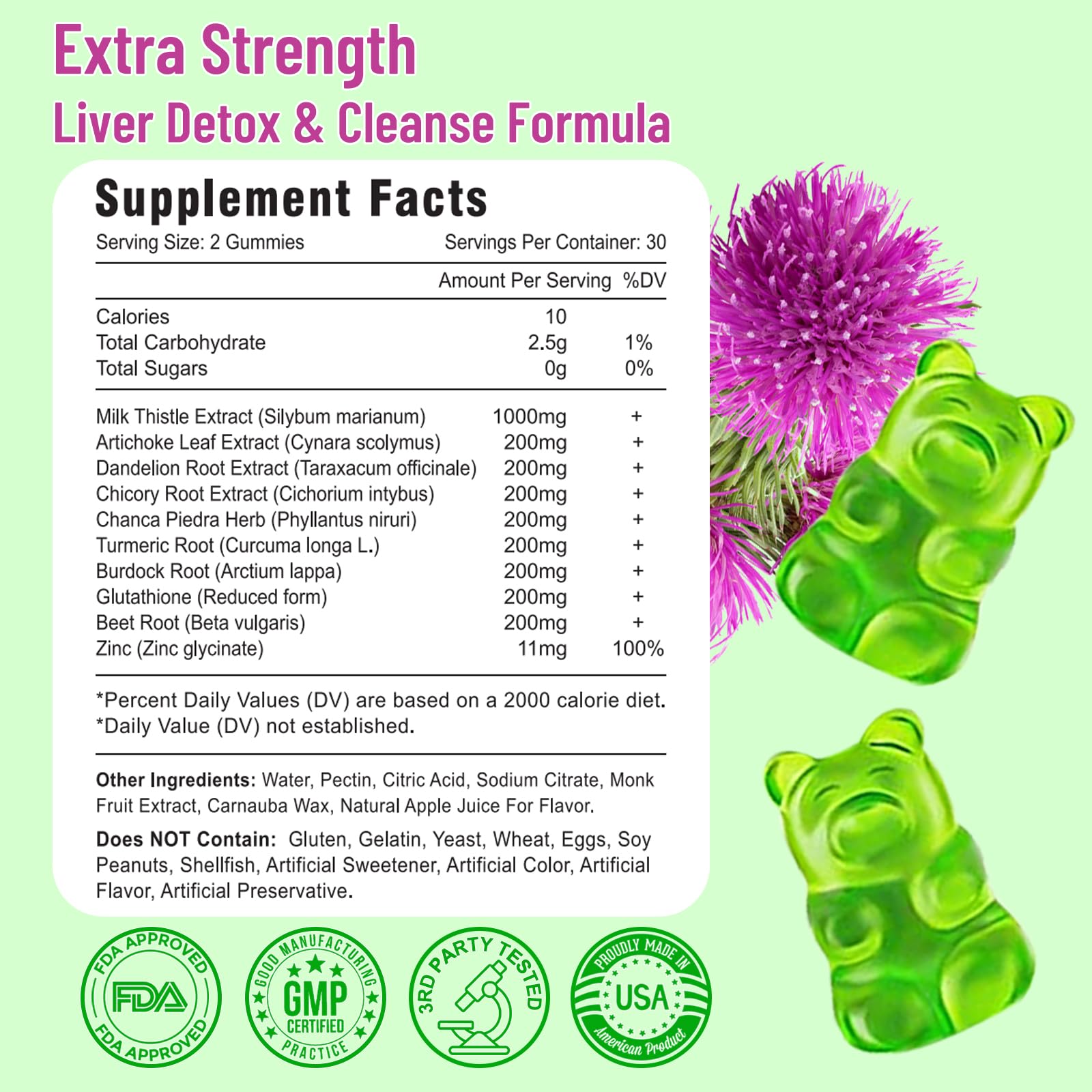 Vazatisi Milk Thistle Gummies packaging front view