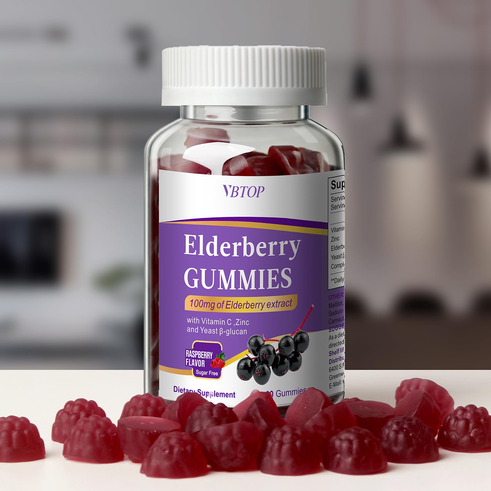 VBTop family-friendly elderberry gummies suited for adults and kids.