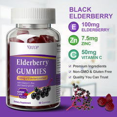 VBTop vitamin C zinc yeast glucan probiotics blend label highlight.