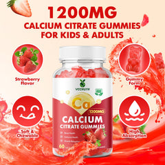 VCCHUYH calcium citrate gummies strawberry flavor chews ideal for active days