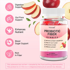 Vccvaa 9-in-1 gummies nutrition label highlighting fiber and probiotics
