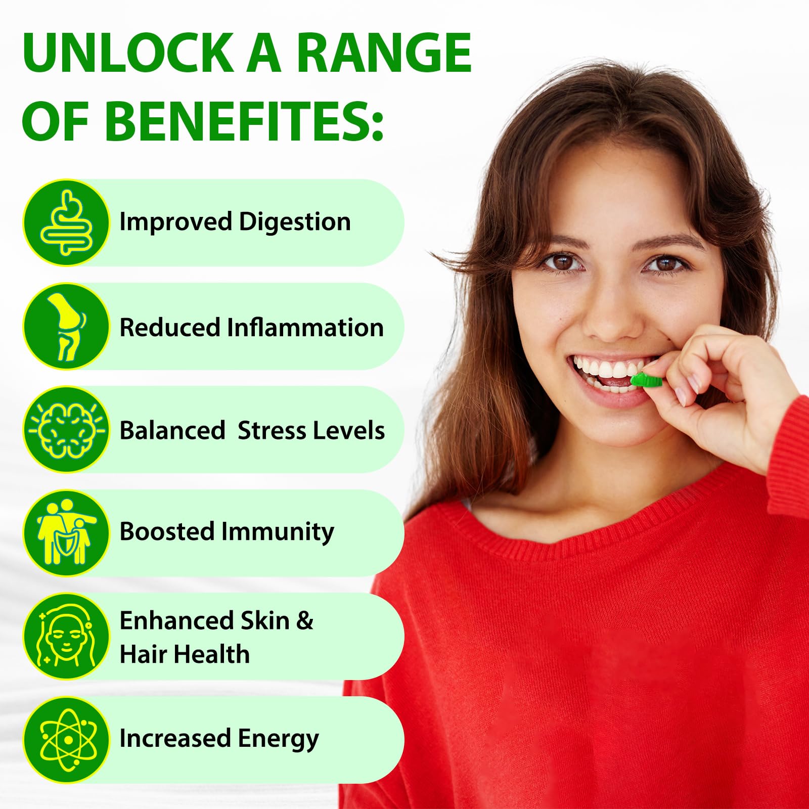 Nutrition label on Vceeoy Sea Moss Gummies emphasizes natural, additive-free formula.