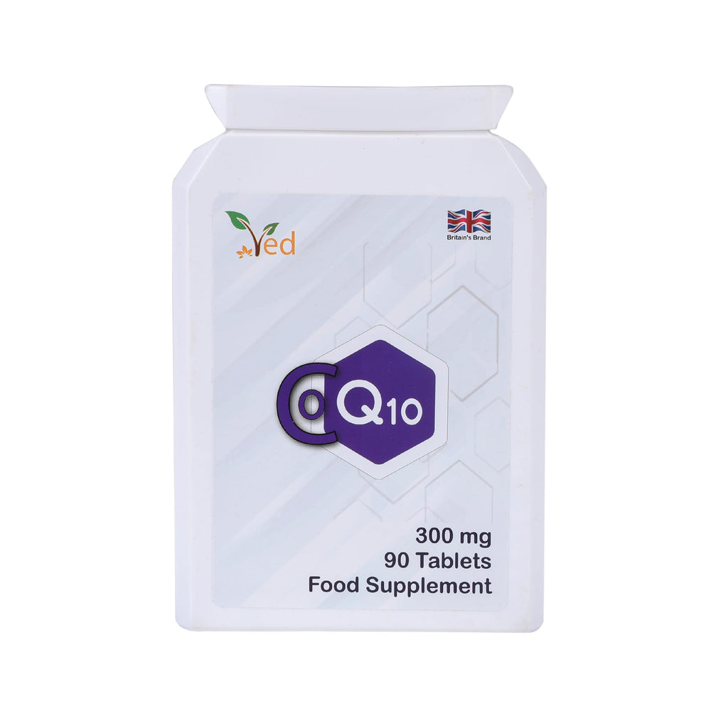 Ved CoQ10 300mg tablets bottle-front view for convenient daily antioxidant support