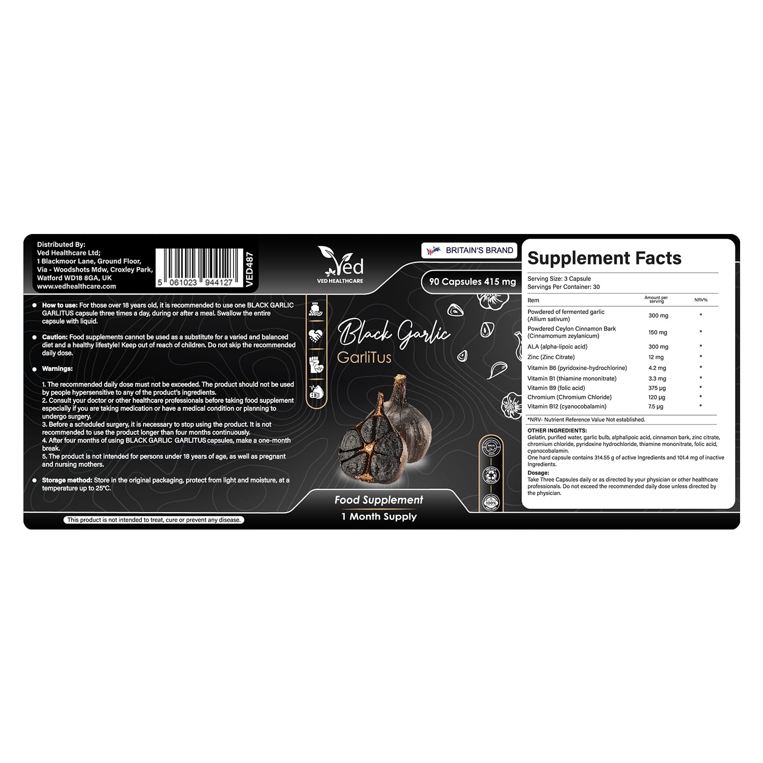 Ved GarliTus capsules poured from bottle, smooth and easy to swallow.