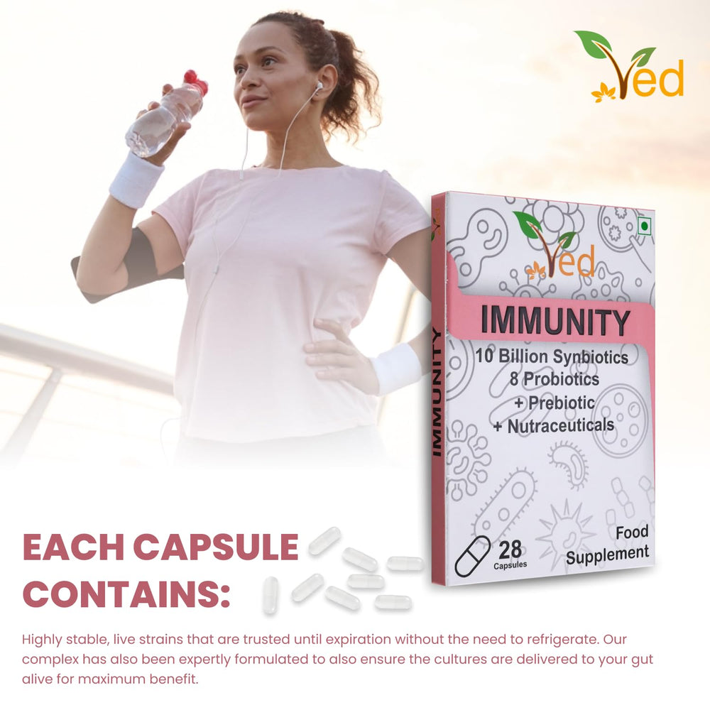Ved Immunity Complex children-friendly bottle image hints at family-friendly daily routine.